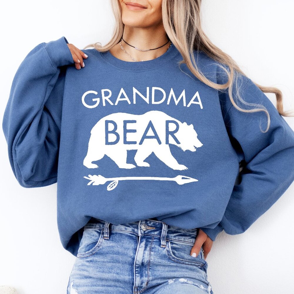 Grandma Bear Sweatshirt Indigo Blue | Grandma Sweatshirt | Grandma Shirt